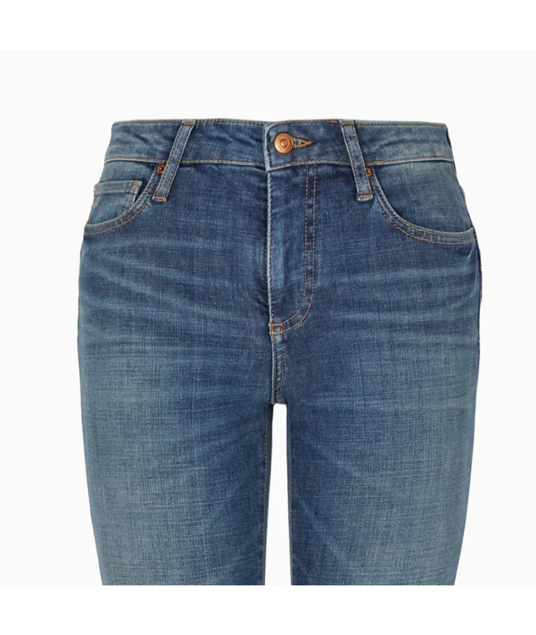 ARMANI JEANS Синие хлопко-эластановые джинсы слим, фото 2