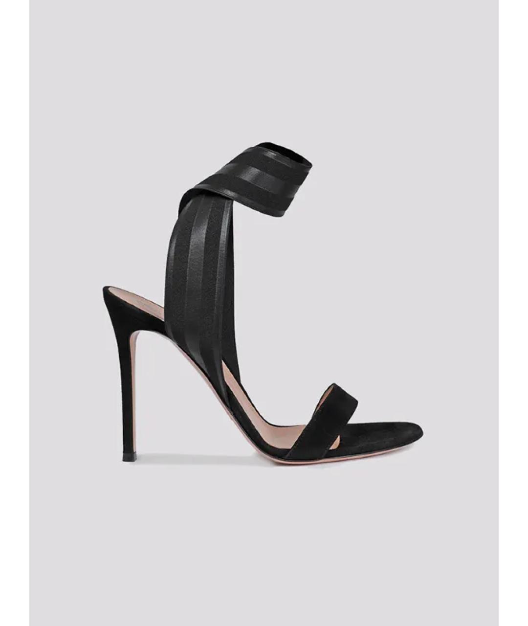 GIANVITO ROSSI Черные кожаные босоножки, фото 3