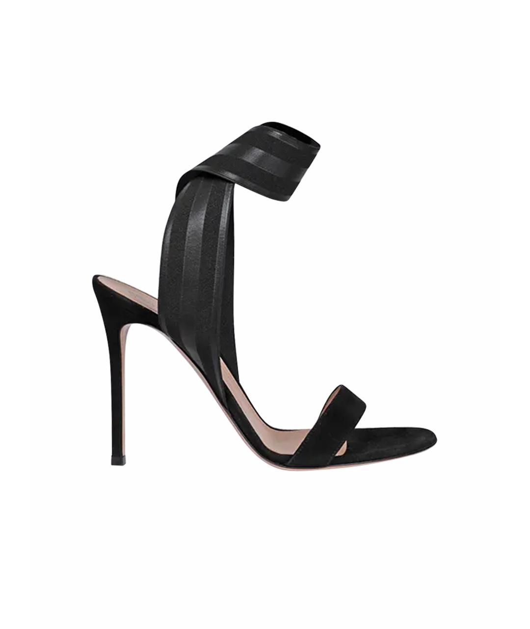 GIANVITO ROSSI Черные кожаные босоножки, фото 1