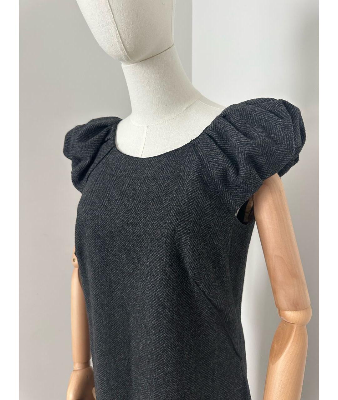 DOLCE&GABBANA Антрацитовое шерстяное повседневное платье, фото 5