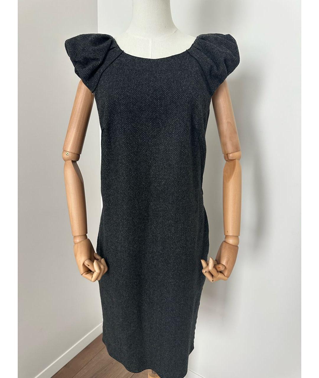 DOLCE&GABBANA Антрацитовое шерстяное повседневное платье, фото 9