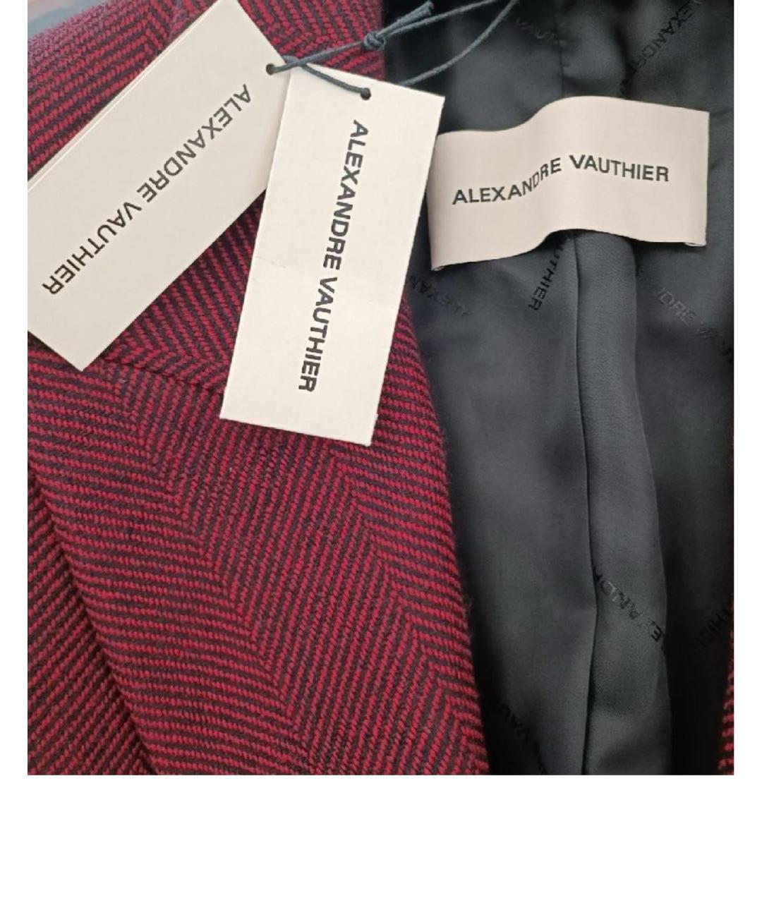 ALEXANDRE VAUTHIER Бордовый шерстяной жакет/пиджак, фото 3