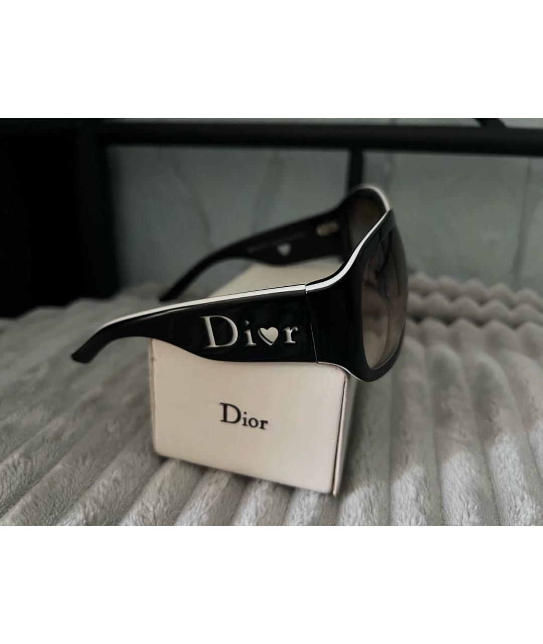 CHRISTIAN DIOR Черные пластиковые солнцезащитные очки, фото 3