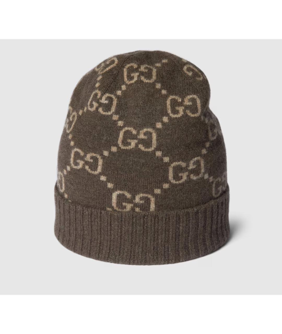 GUCCI Коричневая кашемировая шапка, фото 3