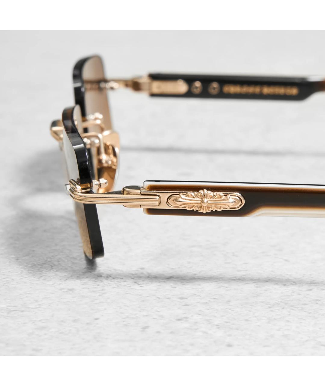 CHROME HEARTS Коричневые металлические солнцезащитные очки, фото 2