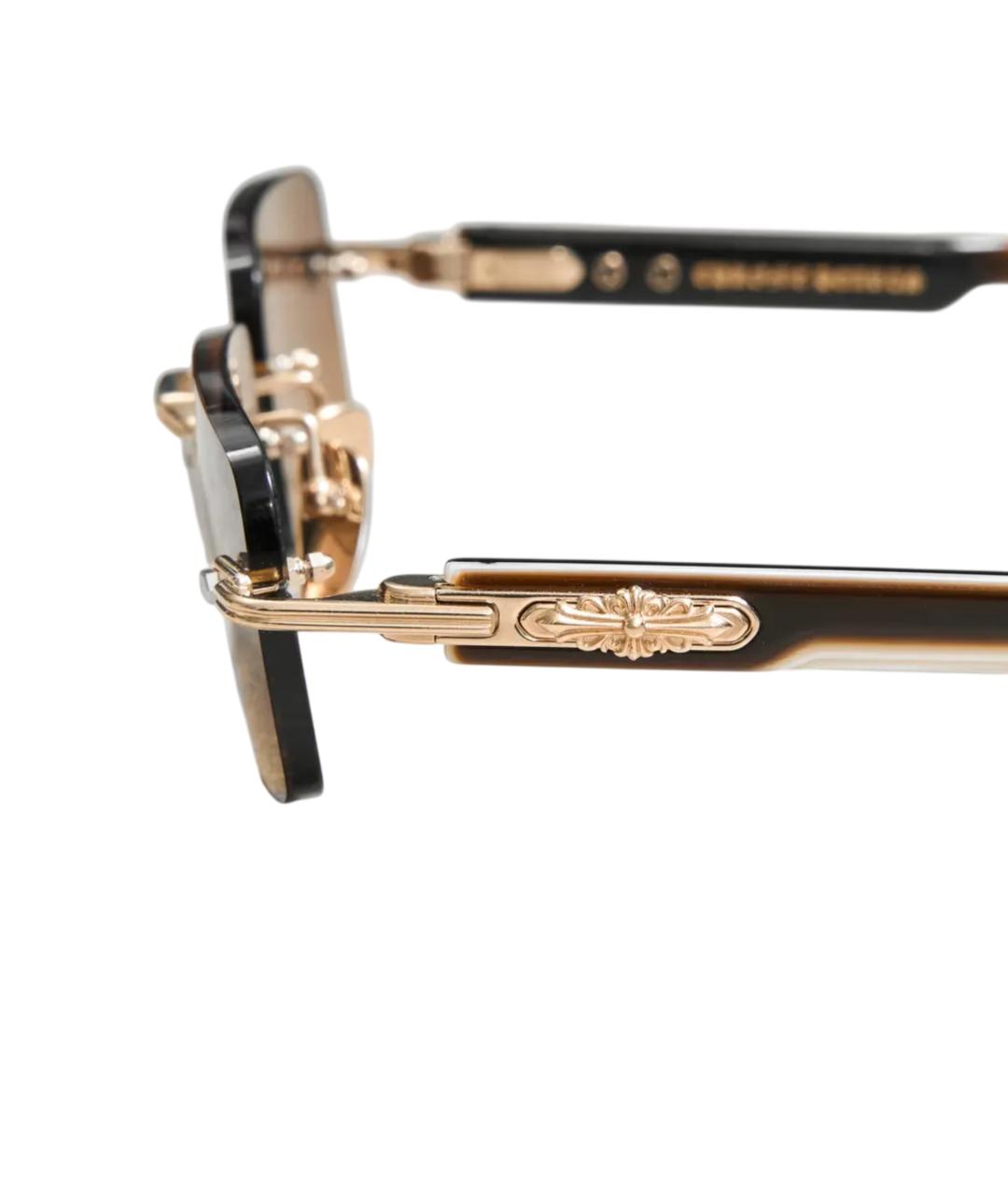 CHROME HEARTS Коричневые металлические солнцезащитные очки, фото 4