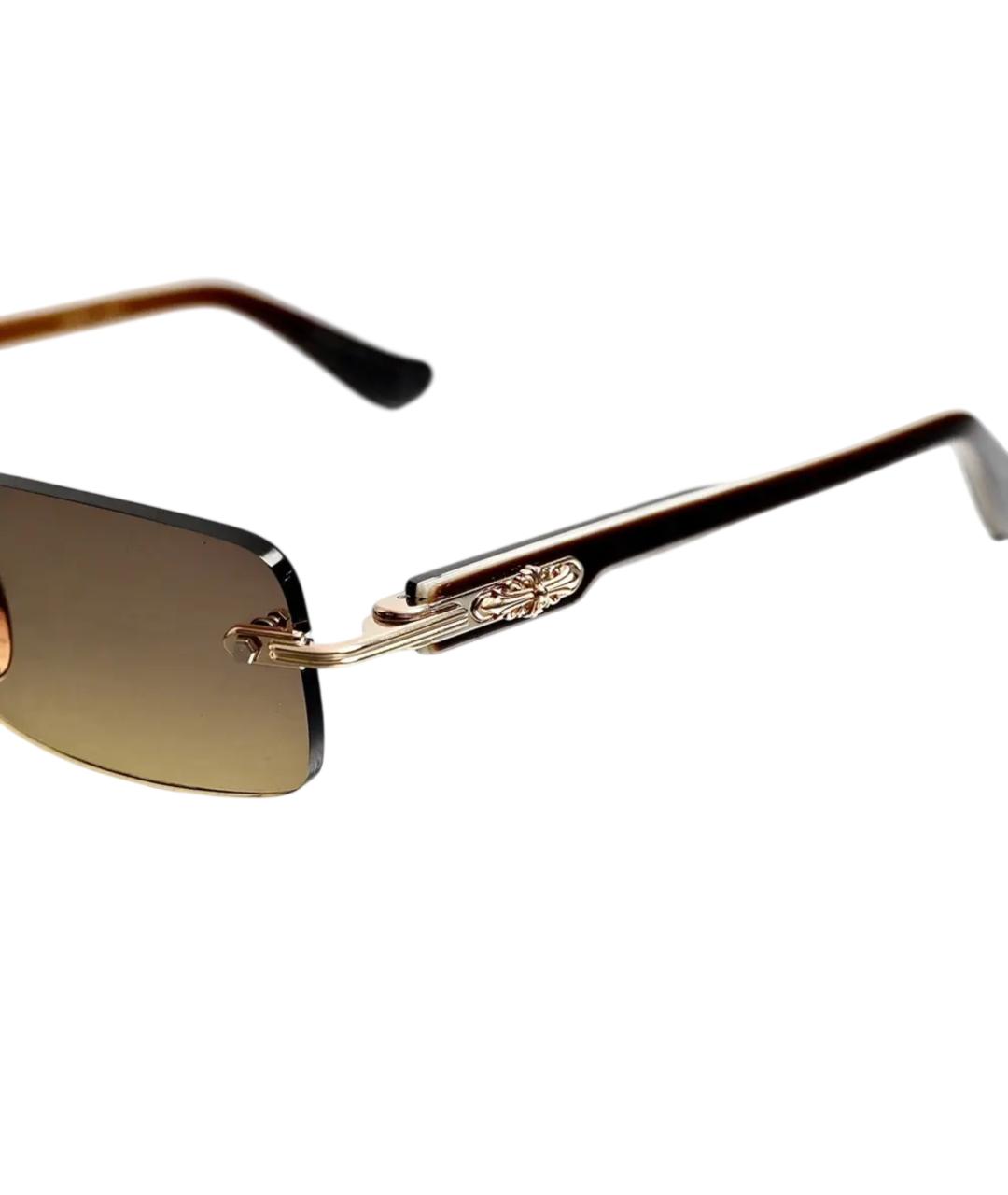 CHROME HEARTS Коричневые металлические солнцезащитные очки, фото 3