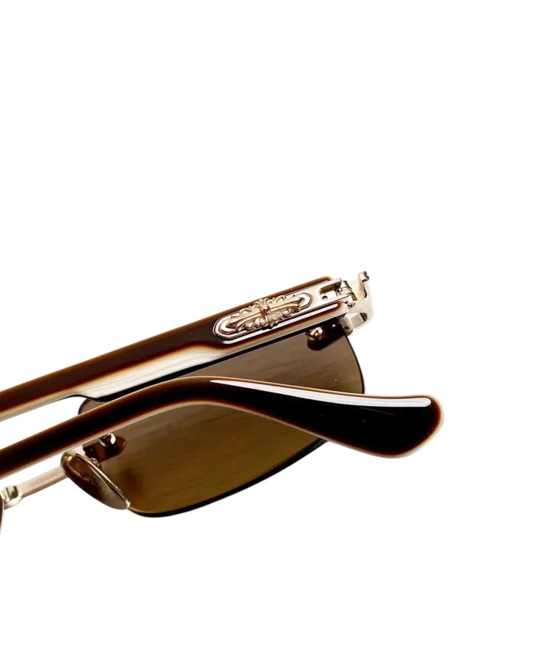 CHROME HEARTS Коричневые металлические солнцезащитные очки, фото 6