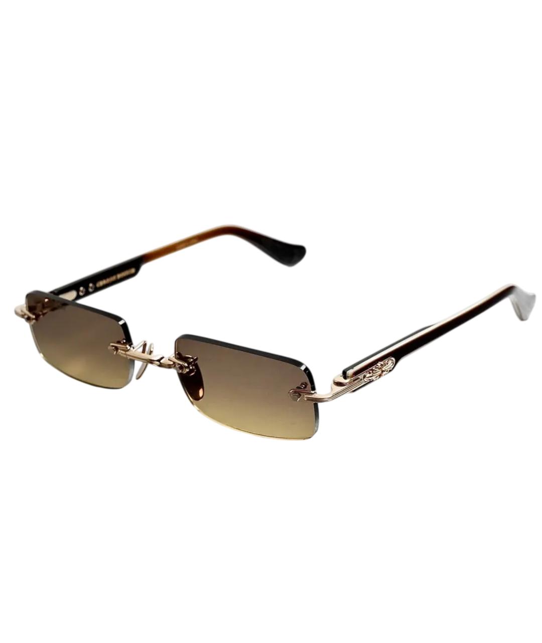 CHROME HEARTS Коричневые металлические солнцезащитные очки, фото 2