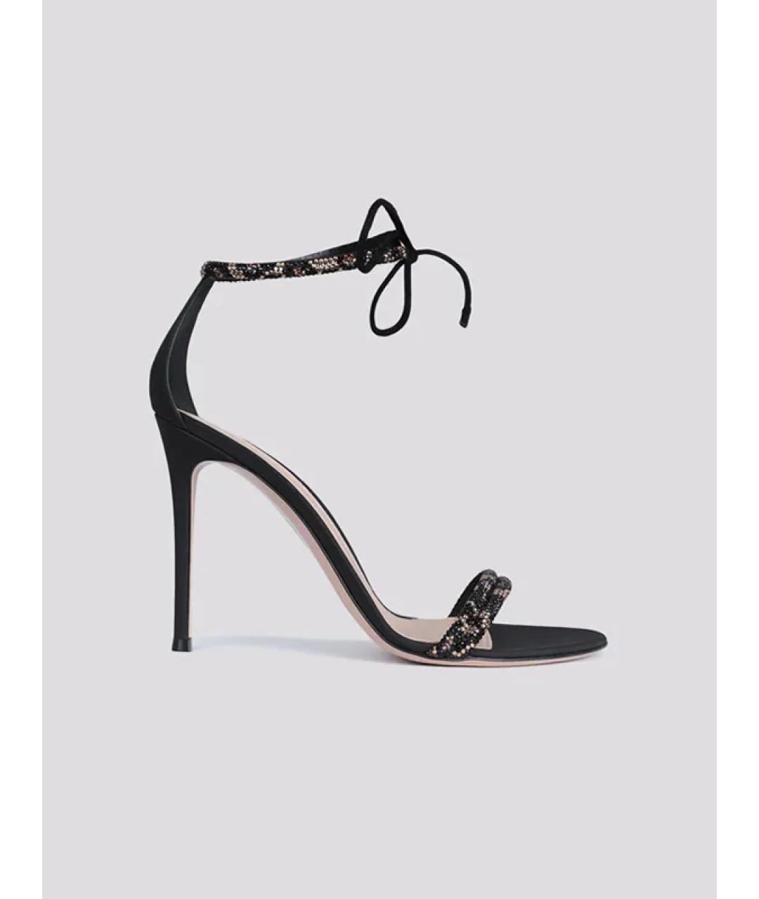 GIANVITO ROSSI Черные кожаные босоножки, фото 5