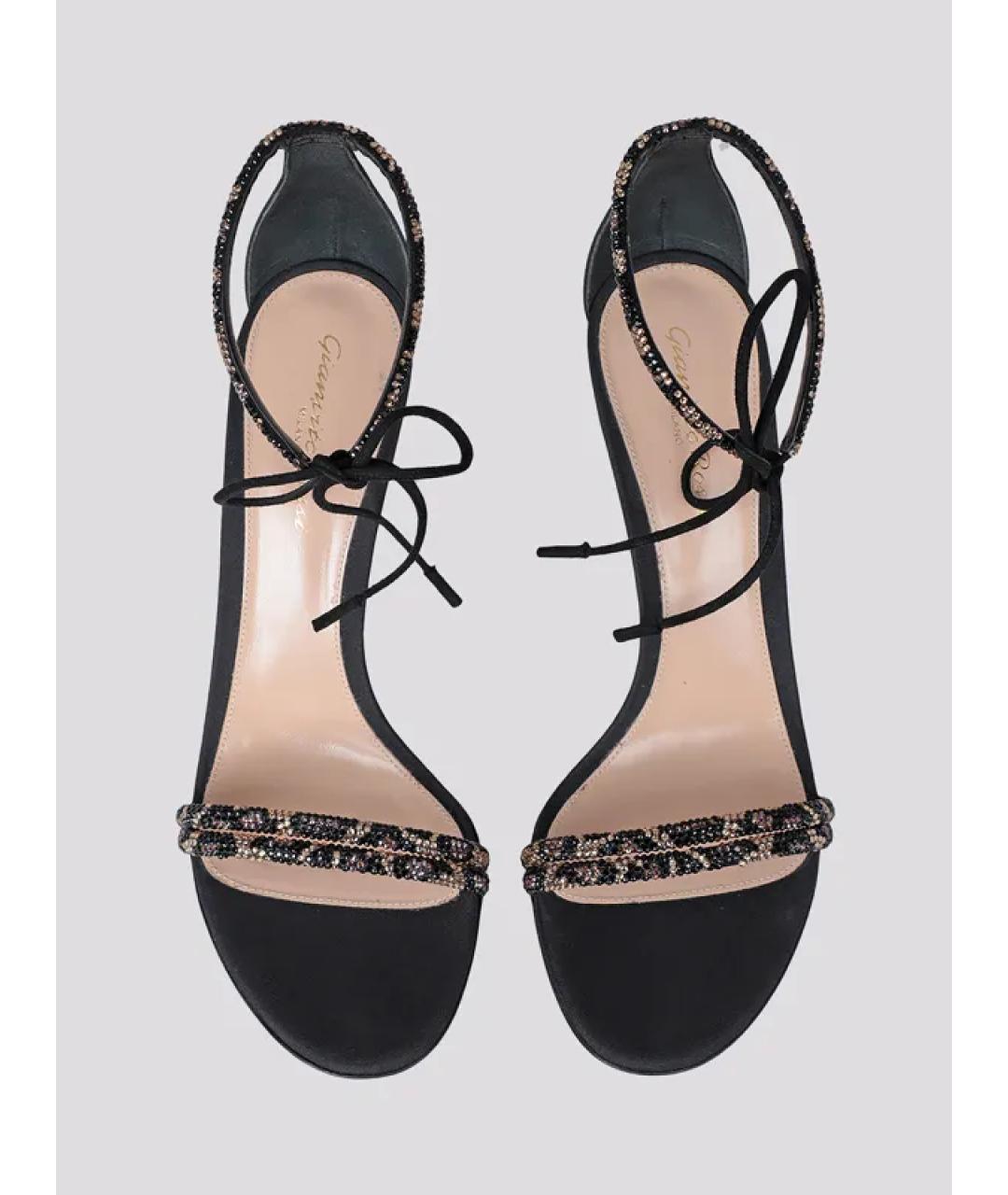 GIANVITO ROSSI Черные кожаные босоножки, фото 4