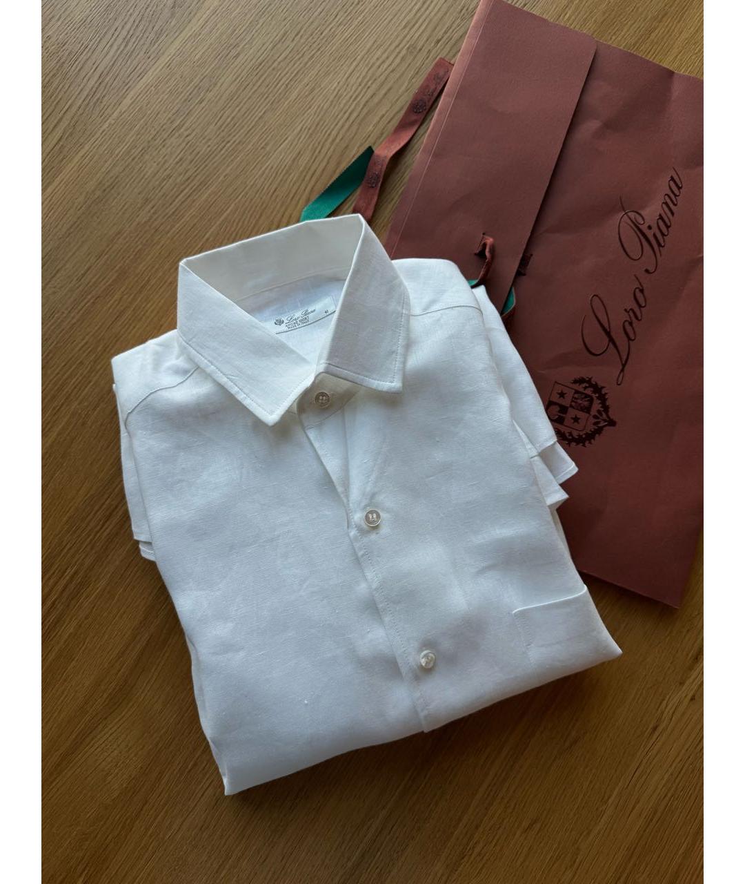 LORO PIANA Белая хлопковая рубашка, фото 8