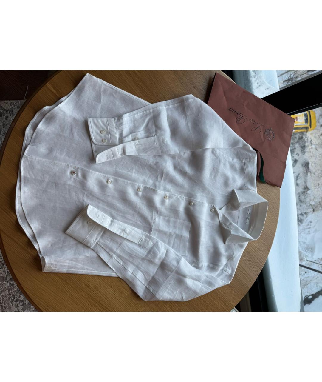 LORO PIANA Белая хлопковая рубашка, фото 6