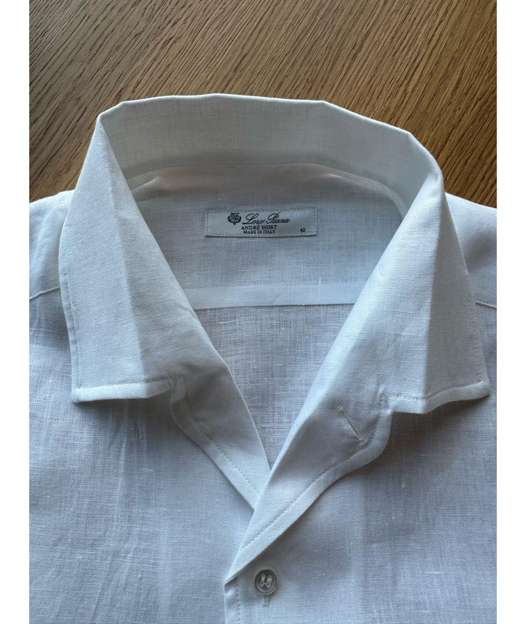 LORO PIANA Белая хлопковая рубашка, фото 4