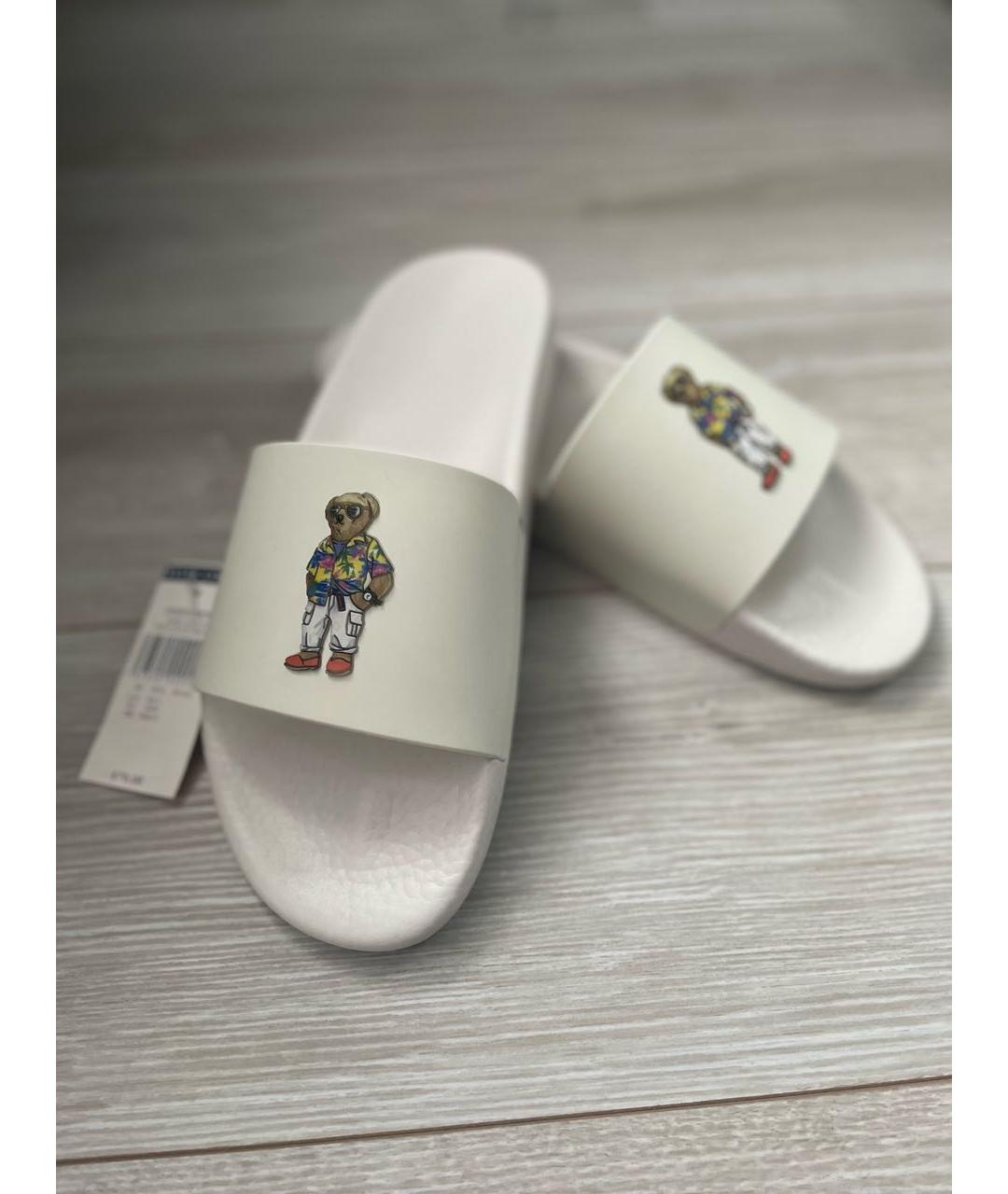 POLO RALPH LAUREN Белые шлепанцы, фото 5