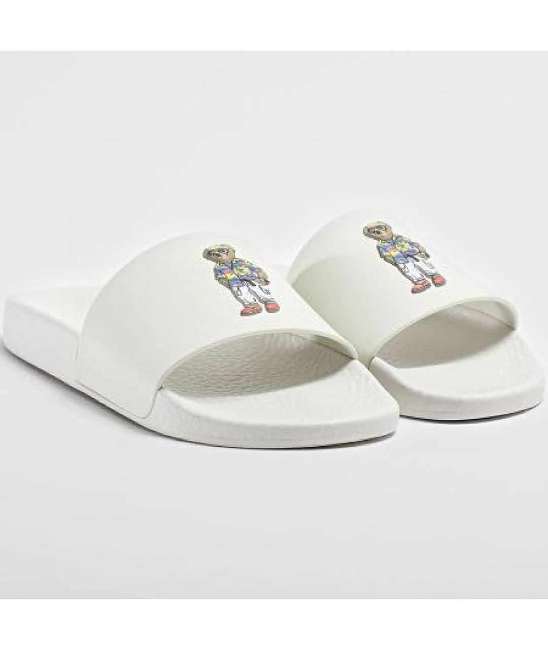 POLO RALPH LAUREN Белые шлепанцы, фото 2