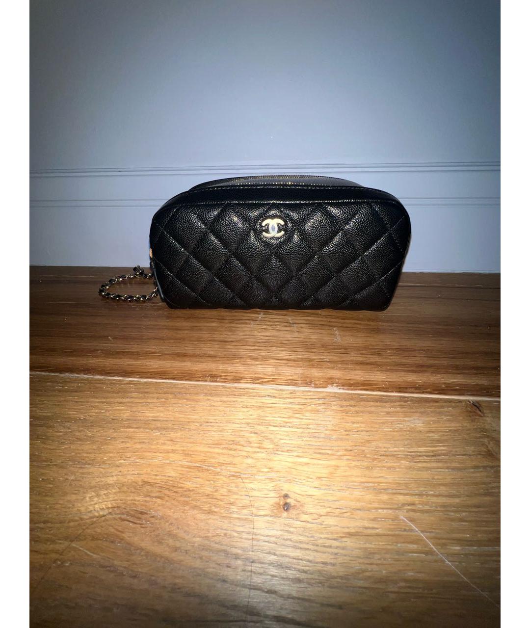 CHANEL Черная кожаная косметичка, фото 9