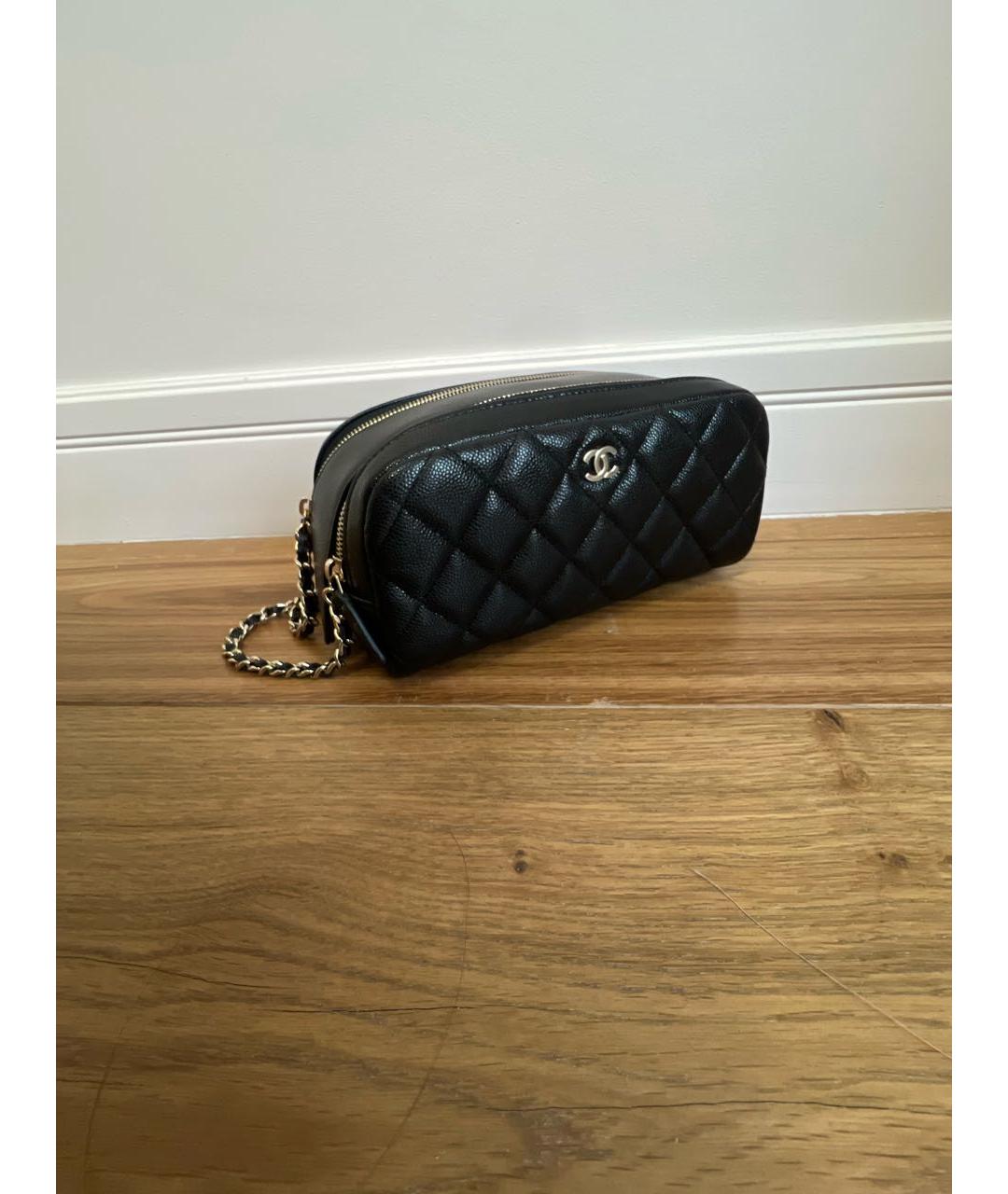 CHANEL Черная кожаная косметичка, фото 2
