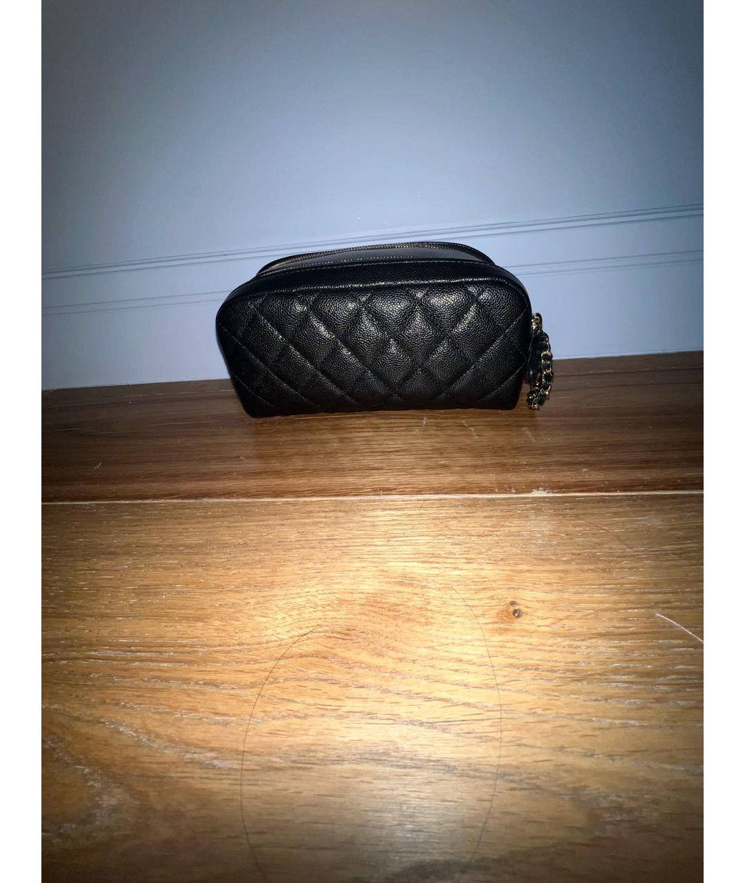 CHANEL Черная кожаная косметичка, фото 3