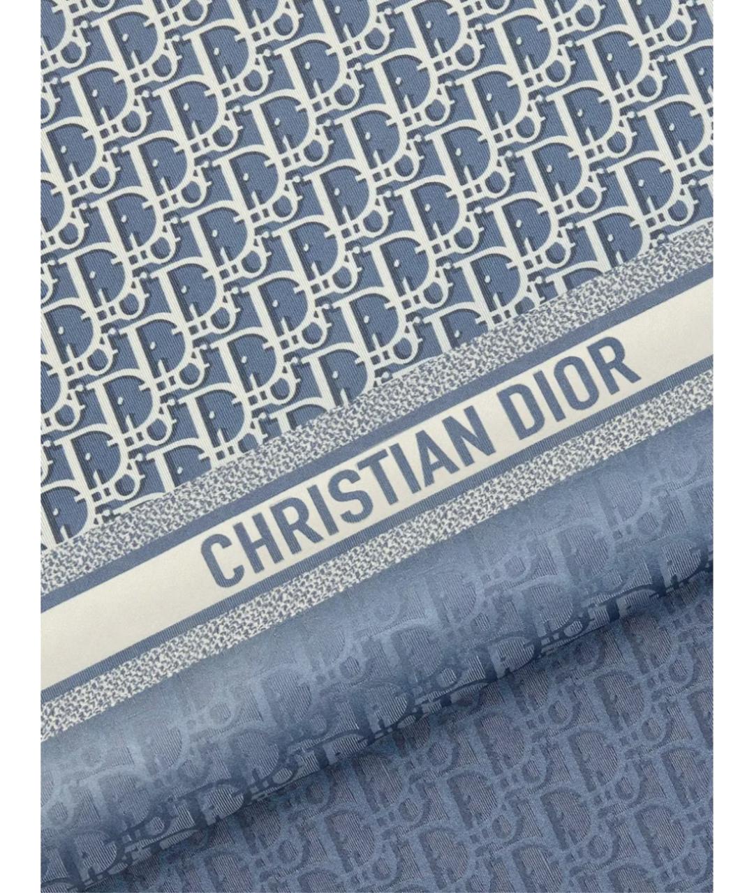 CHRISTIAN DIOR Голубой шелковый платок, фото 2
