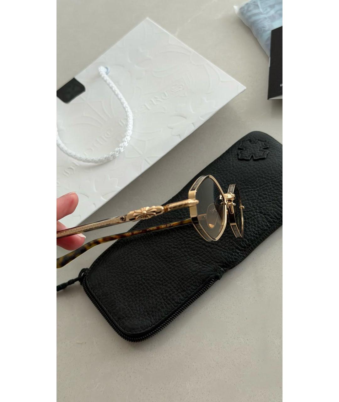 CHROME HEARTS Коричневые металлические солнцезащитные очки, фото 2