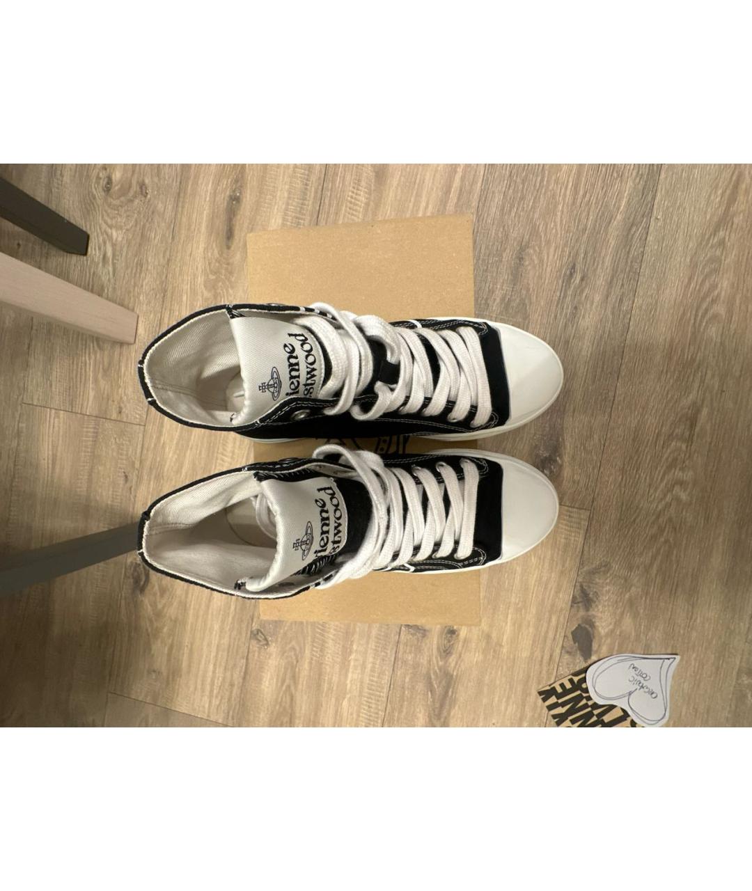 VIVIENNE WESTWOOD Черные текстильные кеды, фото 3