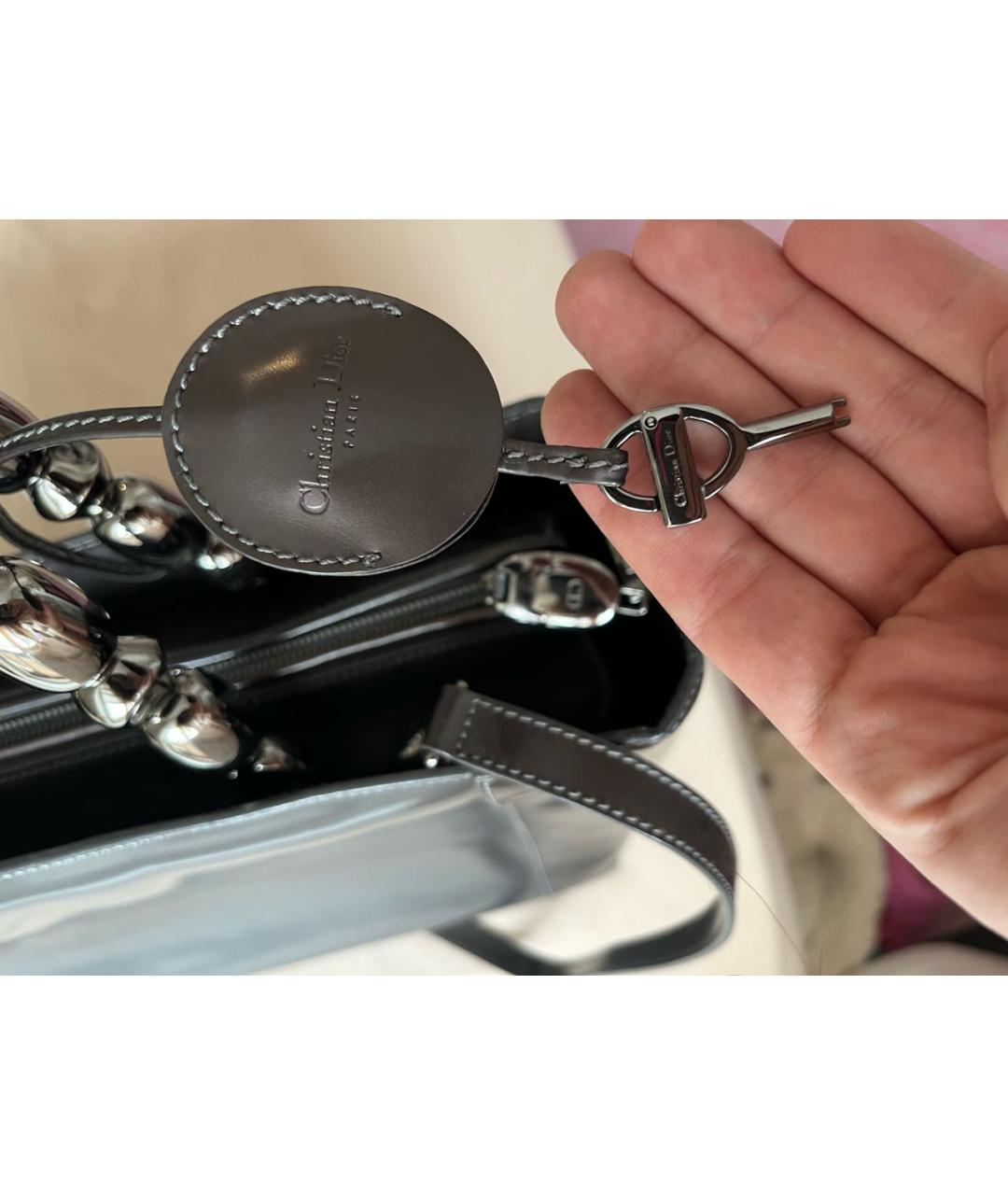 CHRISTIAN DIOR Серая сумка с короткими ручками, фото 6