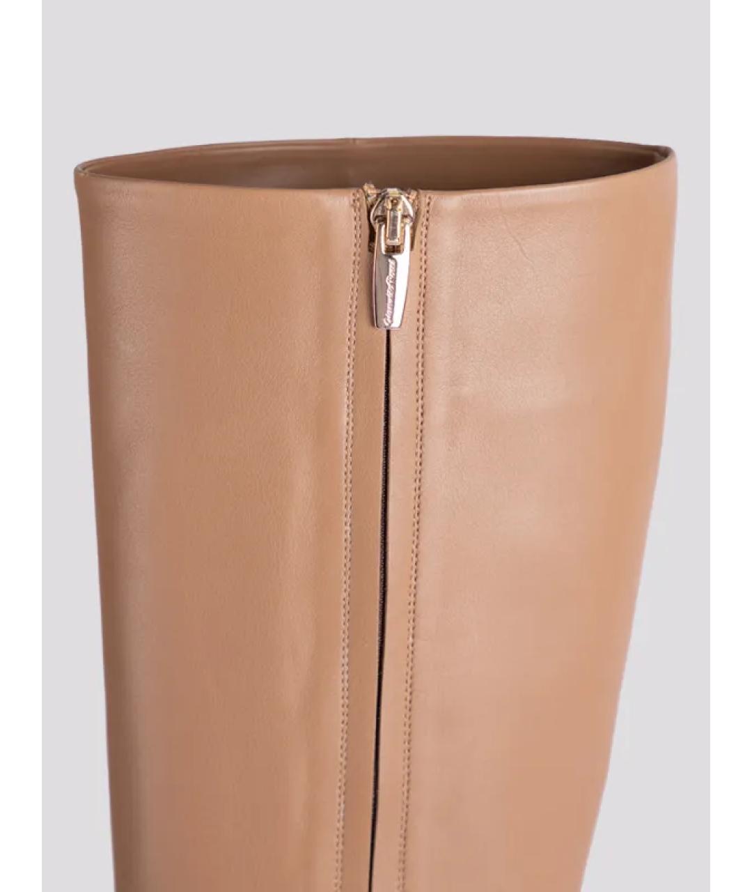 GIANVITO ROSSI Бежевые кожаные сапоги, фото 4