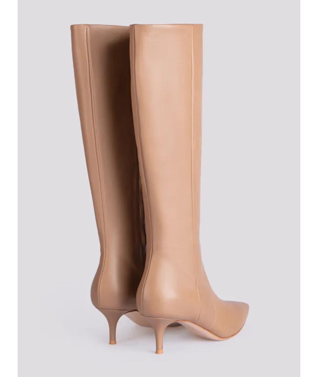 GIANVITO ROSSI Бежевые кожаные сапоги, фото 2