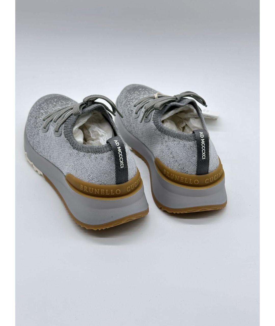 BRUNELLO CUCINELLI Серые низкие кроссовки / кеды, фото 4