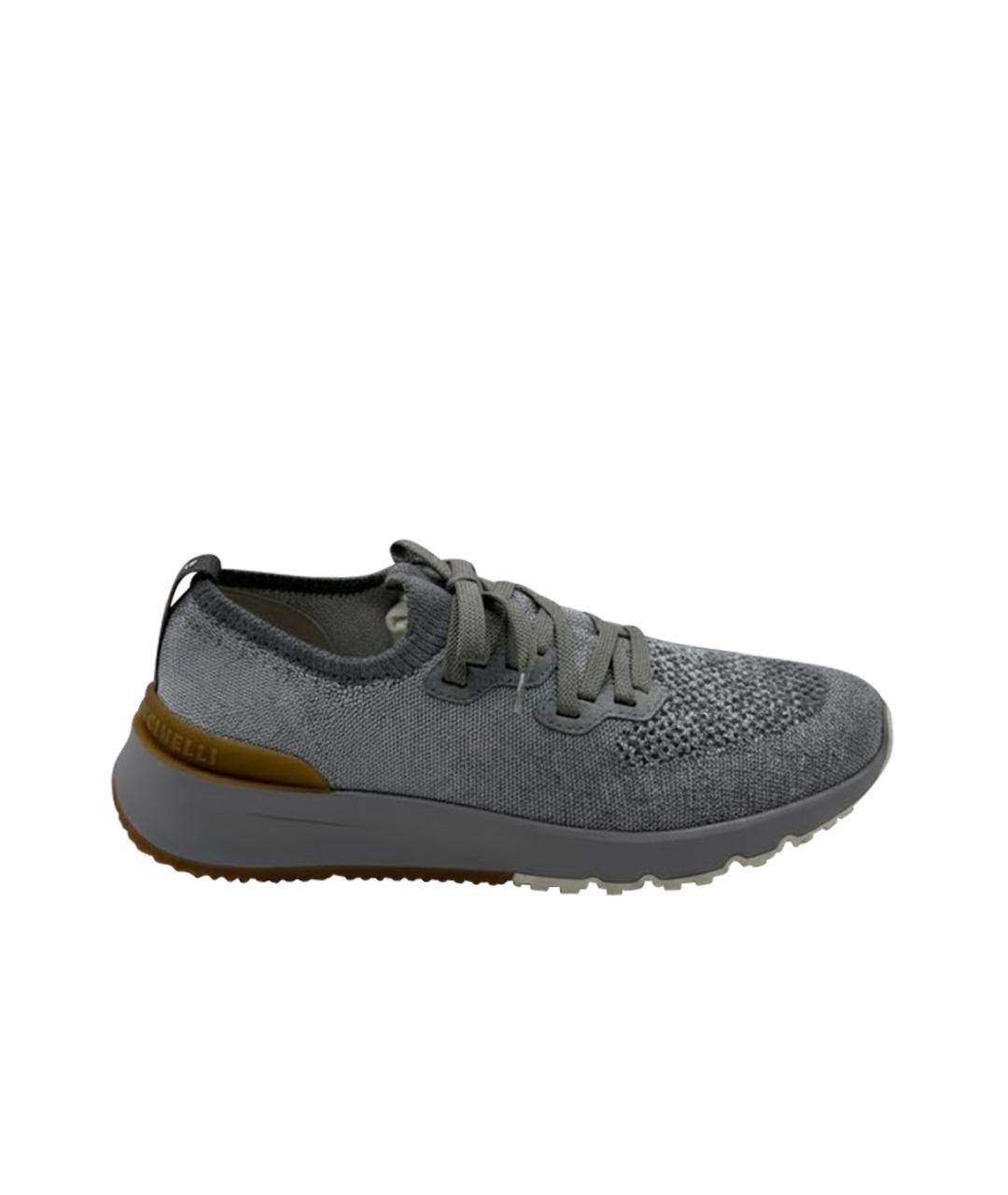 BRUNELLO CUCINELLI Серые низкие кроссовки / кеды, фото 1