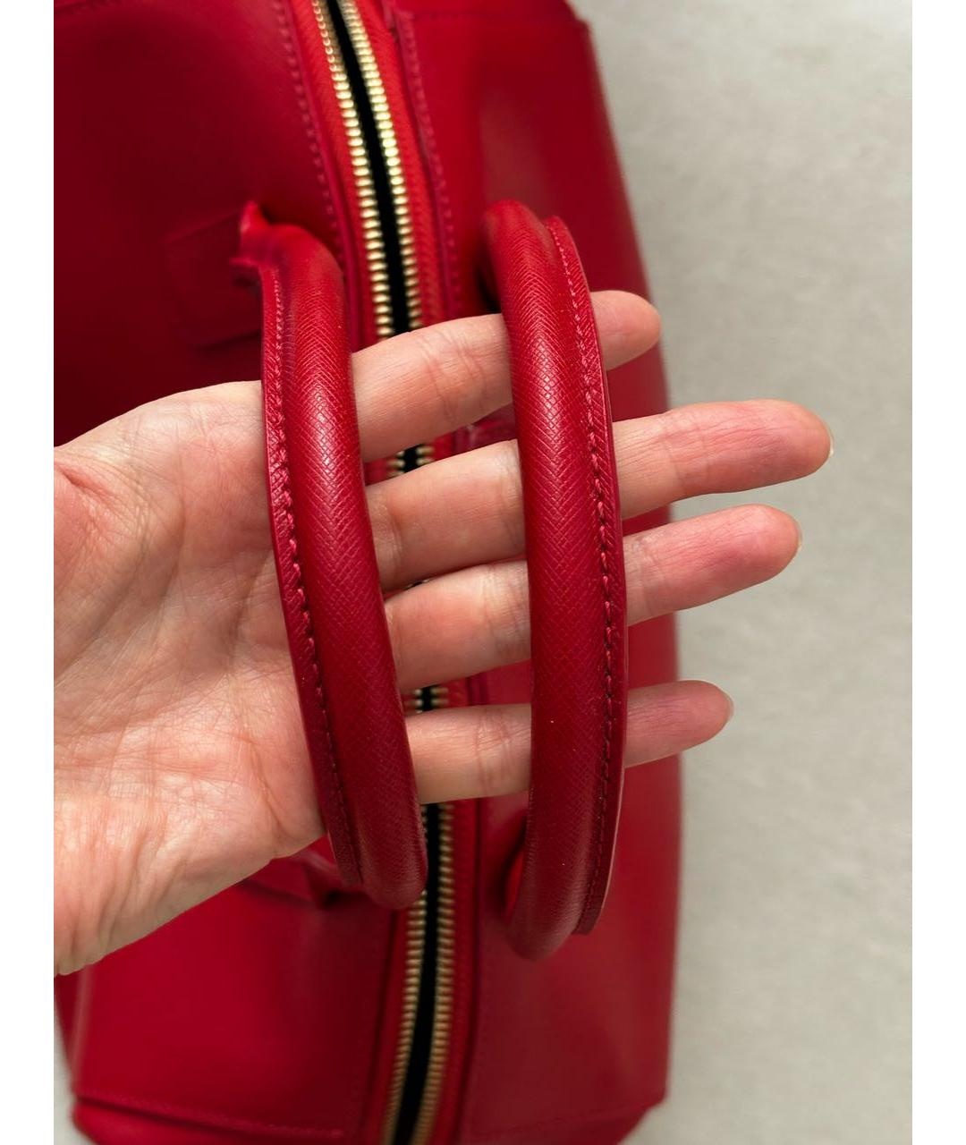 COCCINELLE Красная кожаная сумка с короткими ручками, фото 6