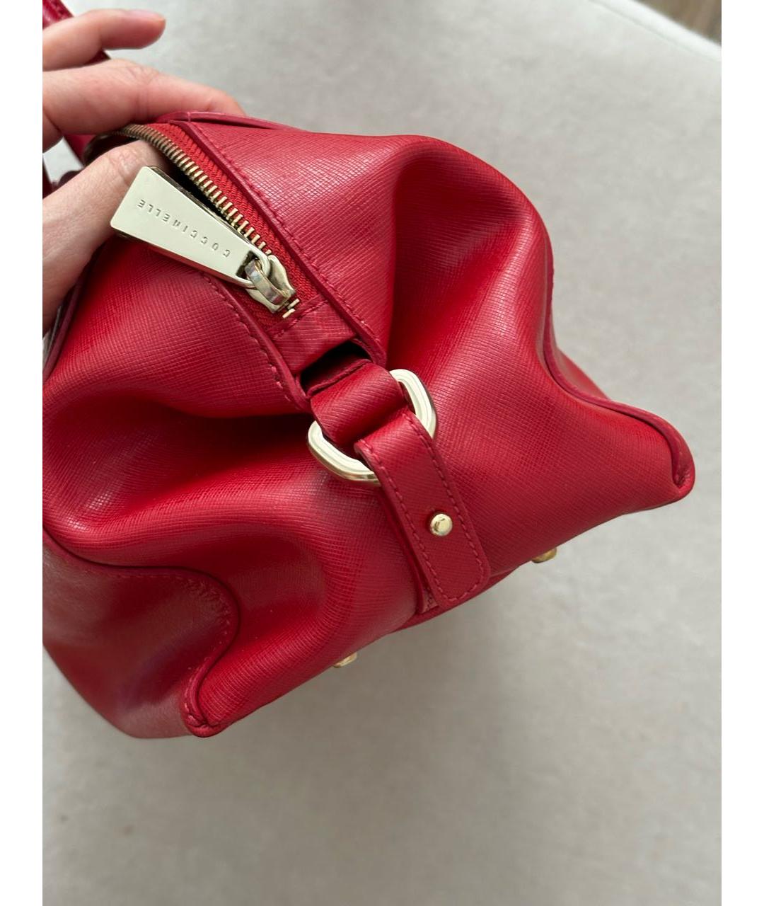 COCCINELLE Красная кожаная сумка с короткими ручками, фото 7