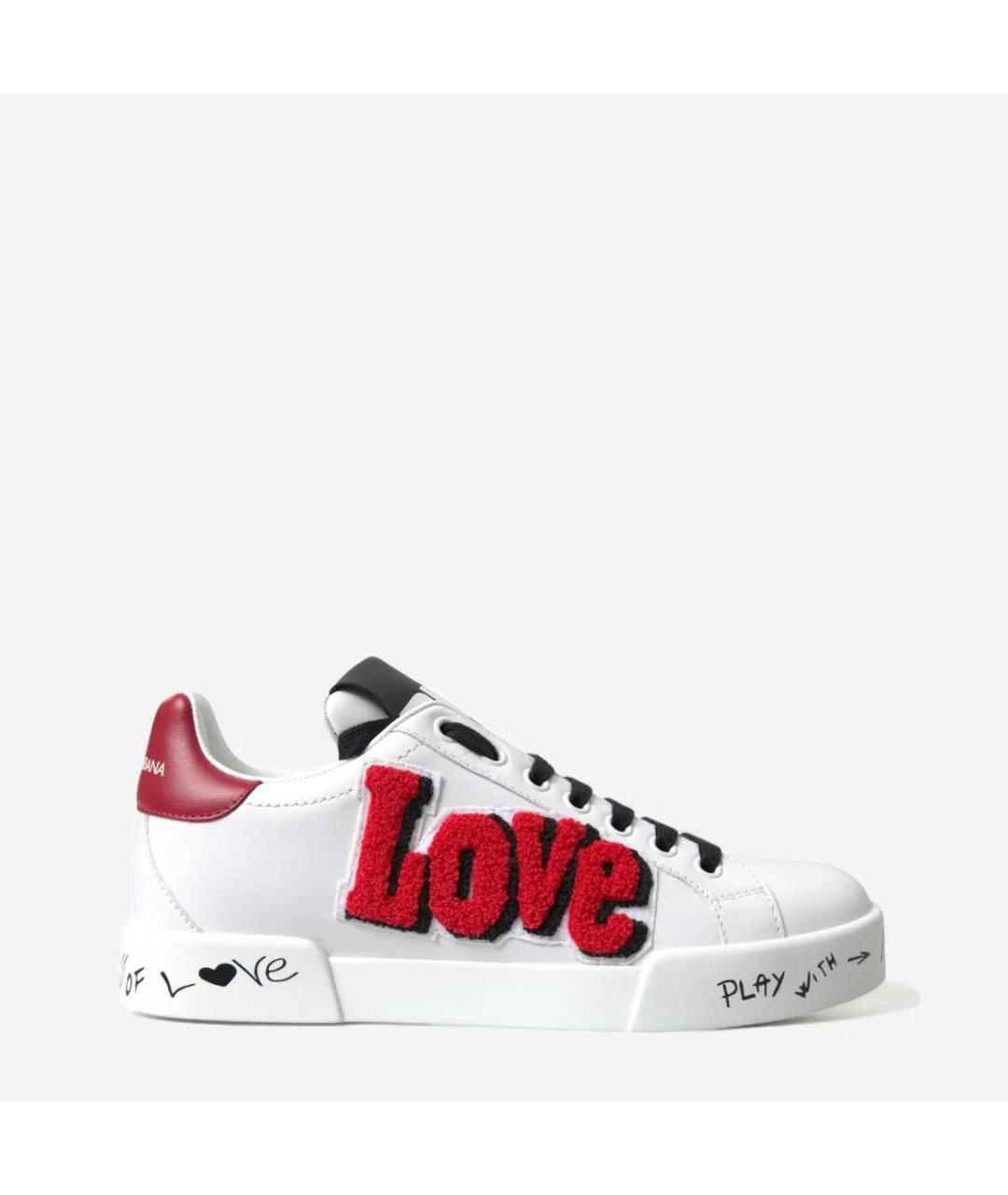 DOLCE&GABBANA Белые кожаные кроссовки, фото 8