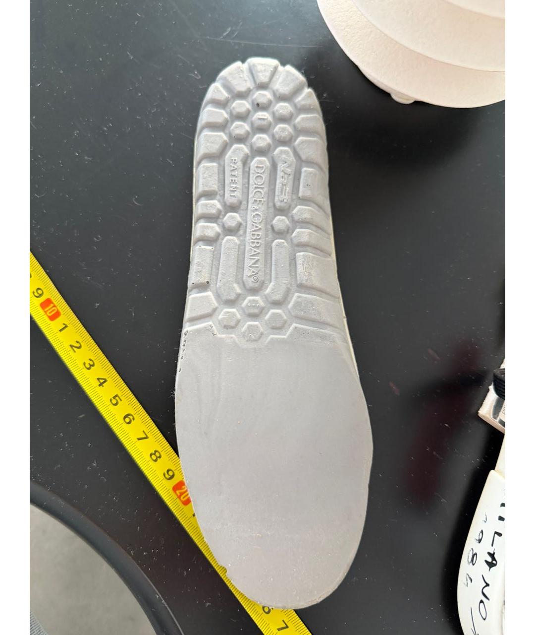 DOLCE&GABBANA Белые кожаные кроссовки, фото 8