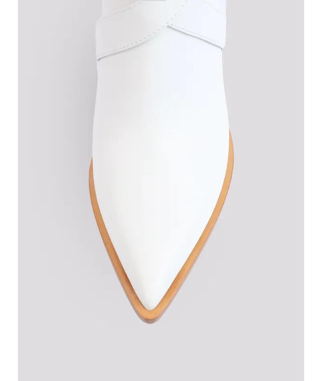 GIANVITO ROSSI Белые кожаные полусапоги, фото 4