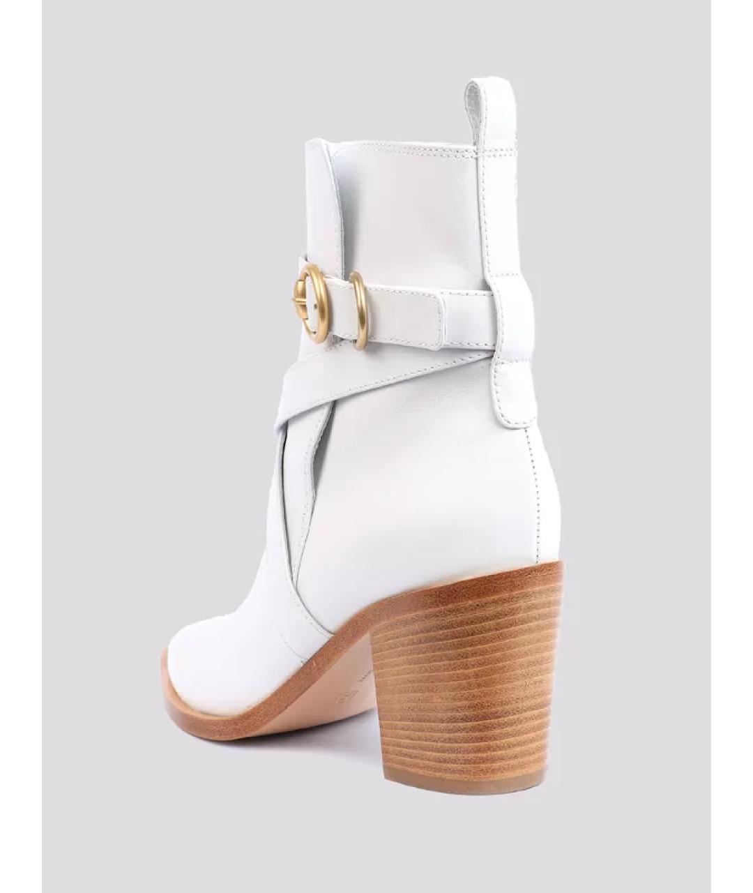 GIANVITO ROSSI Белые кожаные полусапоги, фото 3