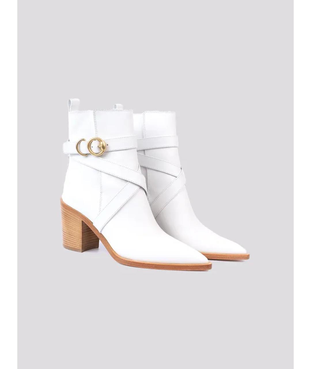 GIANVITO ROSSI Белые кожаные полусапоги, фото 2