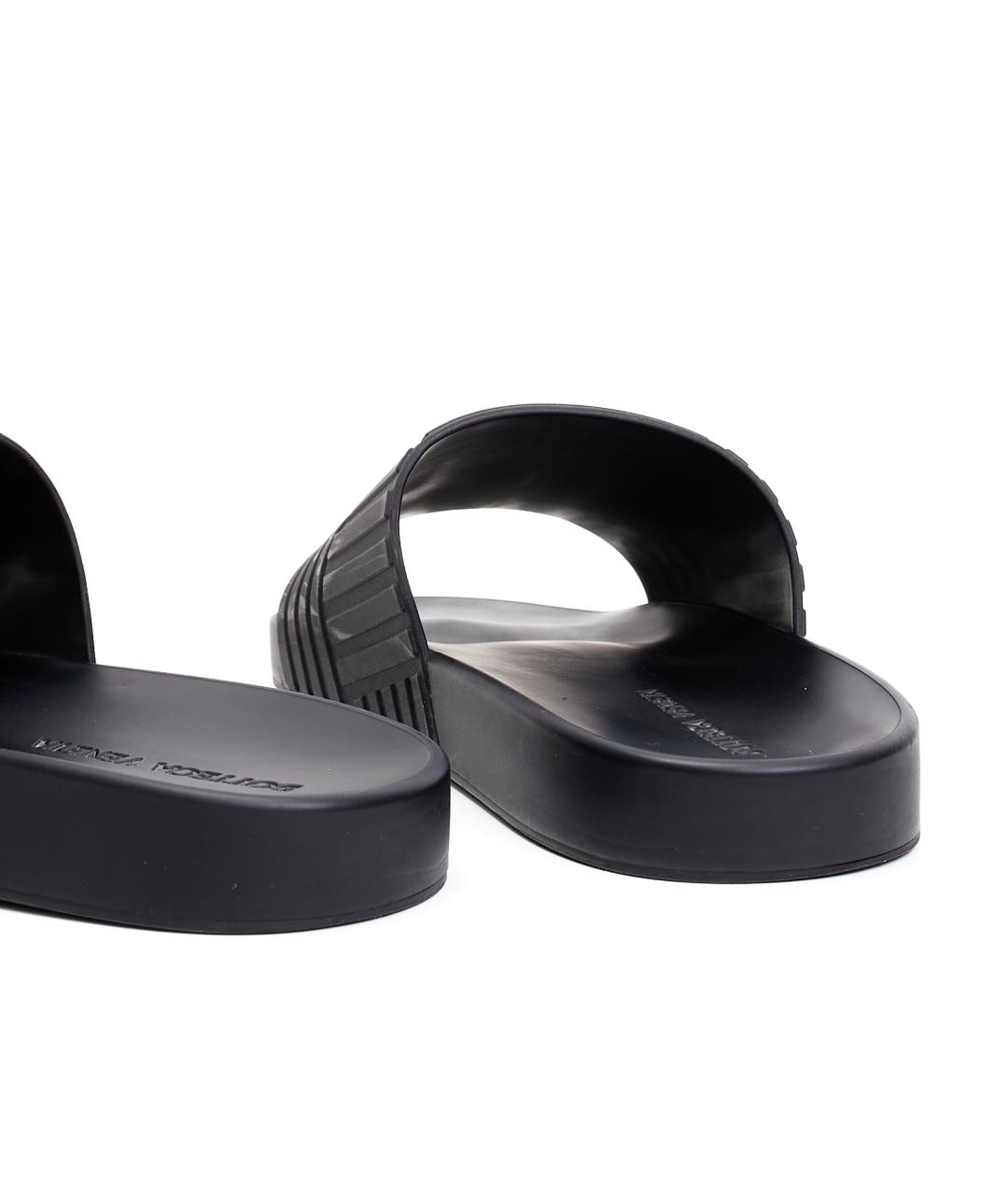 BOTTEGA VENETA Черные резиновые шлепанцы, фото 3