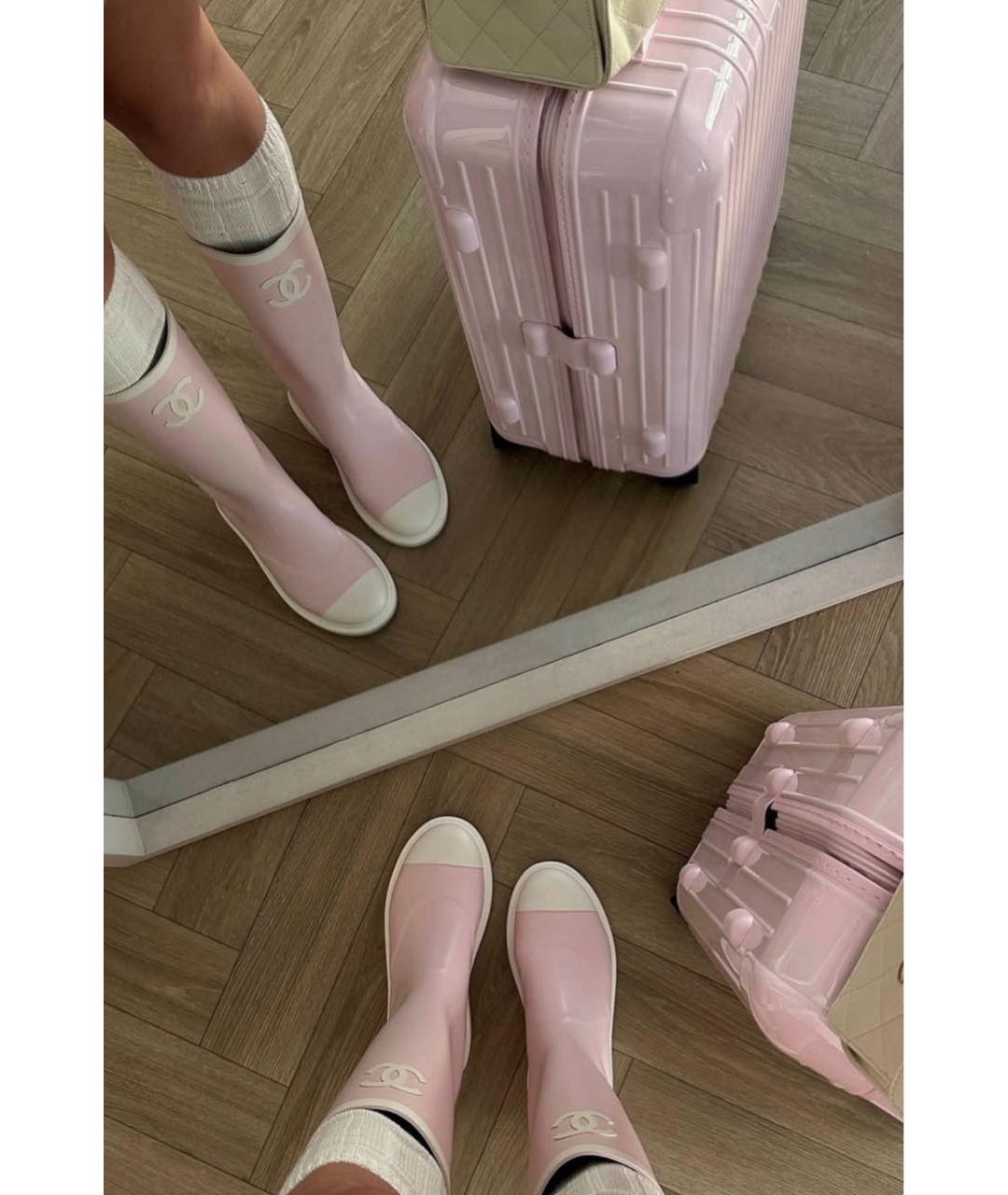 CHANEL Розовые резиновые сапоги, фото 3