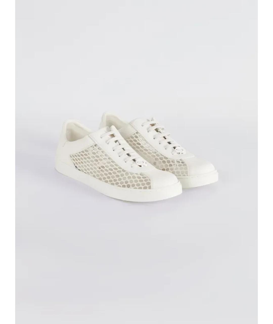 GIANVITO ROSSI Белые кожаные кеды, фото 2