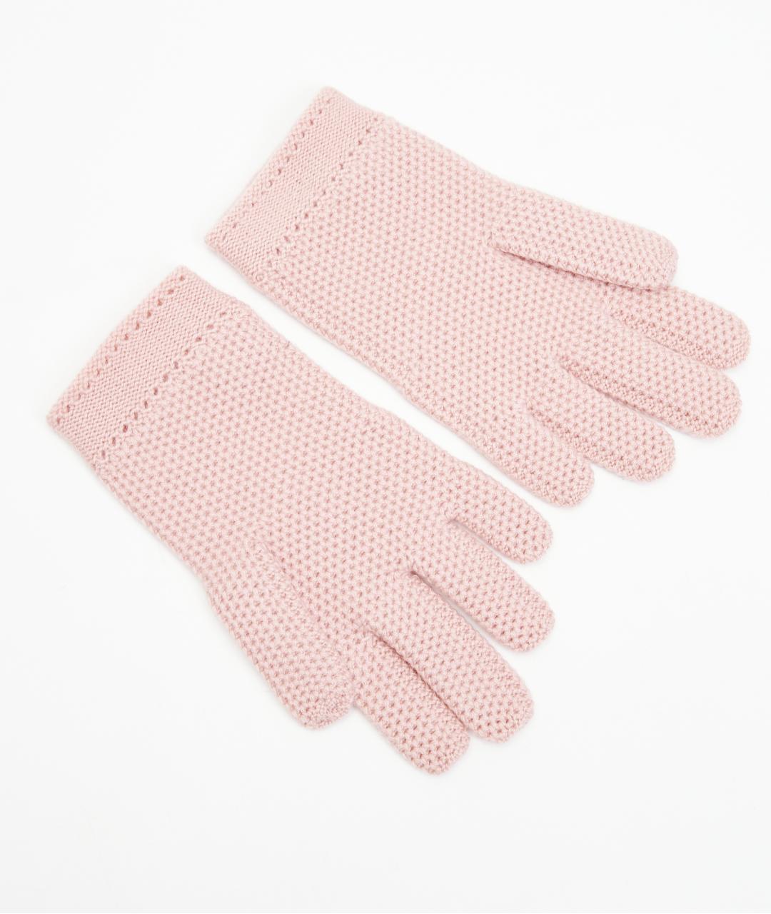 LORO PIANA Розовые кашемировые перчатки, фото 3