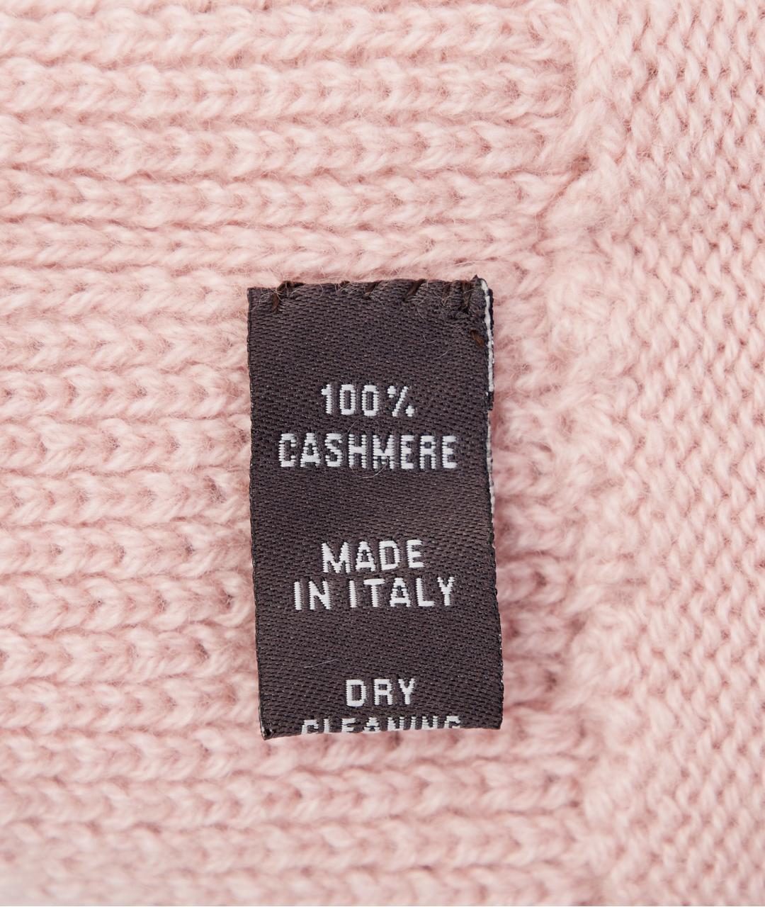 LORO PIANA Розовые кашемировые перчатки, фото 4