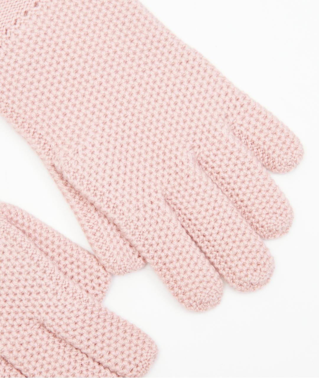 LORO PIANA Розовые кашемировые перчатки, фото 2