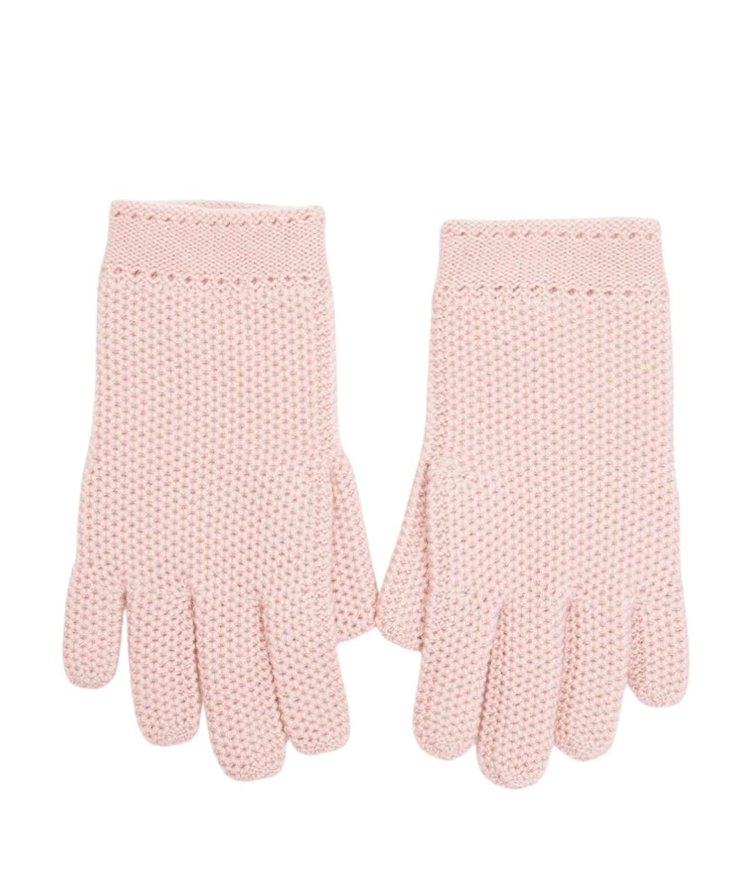 LORO PIANA Розовые кашемировые перчатки, фото 1