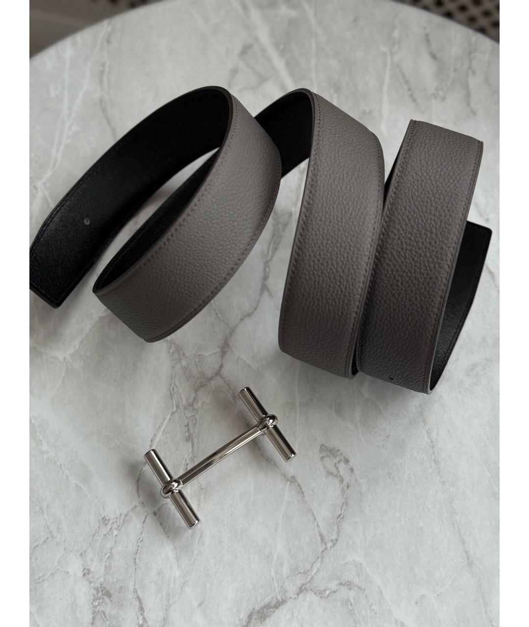 HERMES Черный кожаный ремень, фото 3