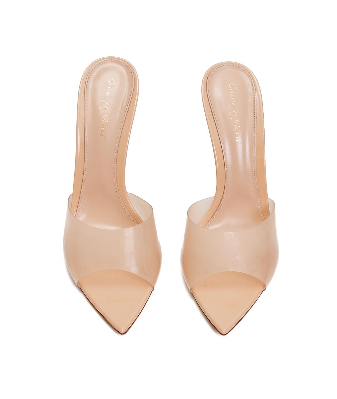 GIANVITO ROSSI Бежевые кожаные мюли, фото 5