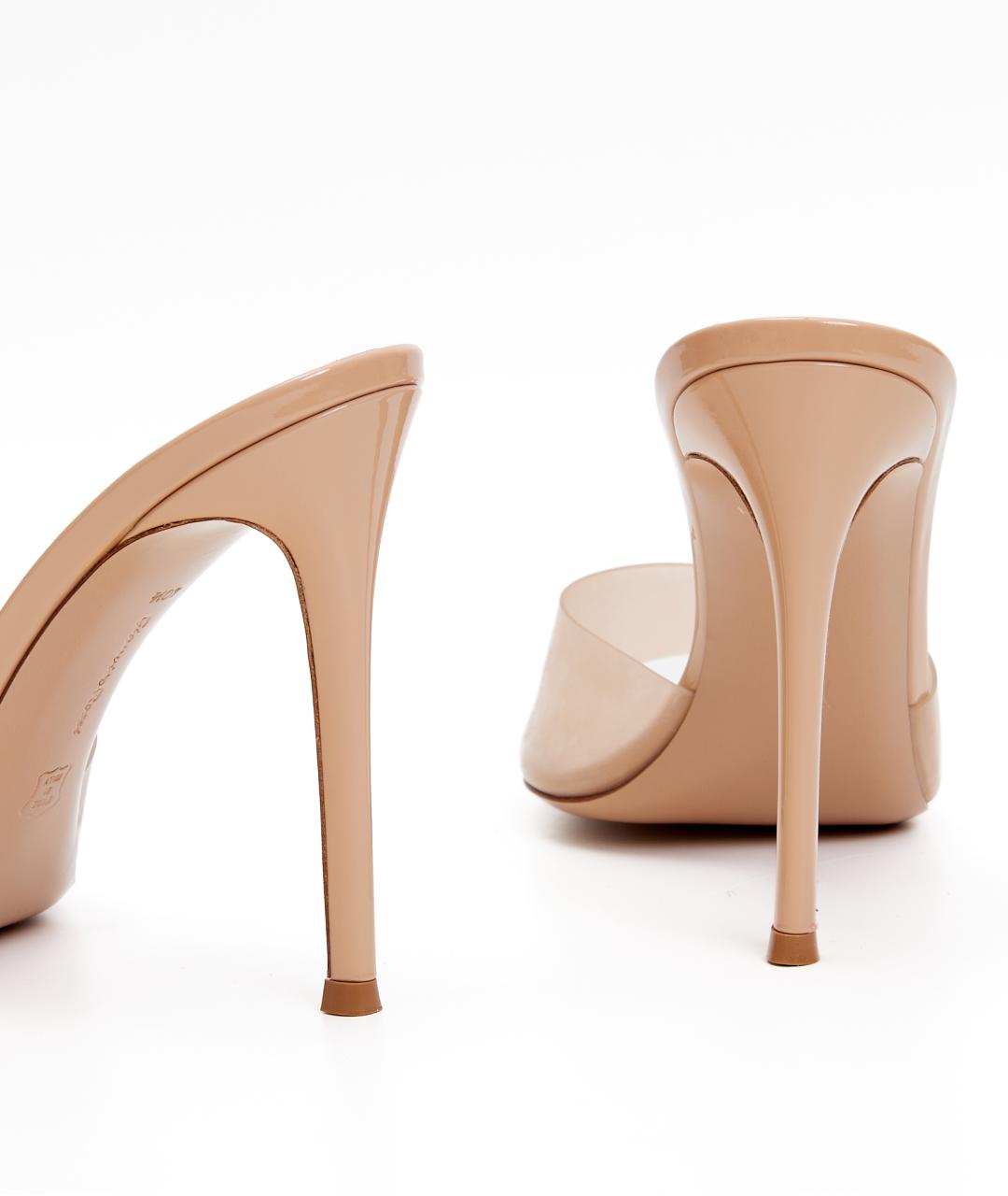 GIANVITO ROSSI Бежевые кожаные мюли, фото 3