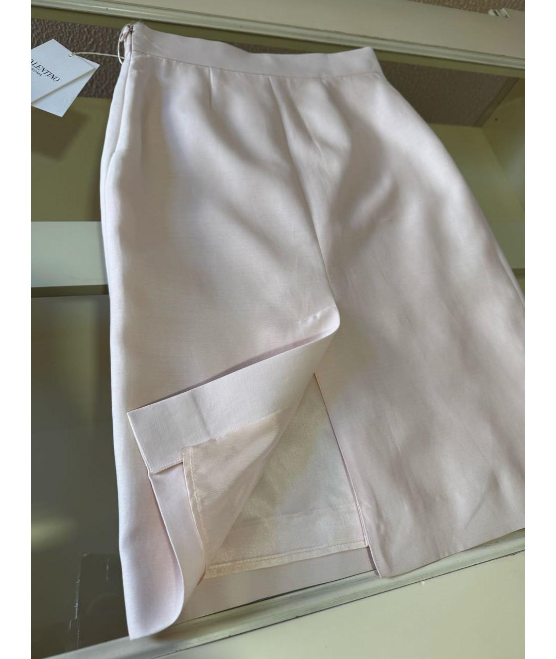 VALENTINO Розовая хлопковая юбка миди, фото 7