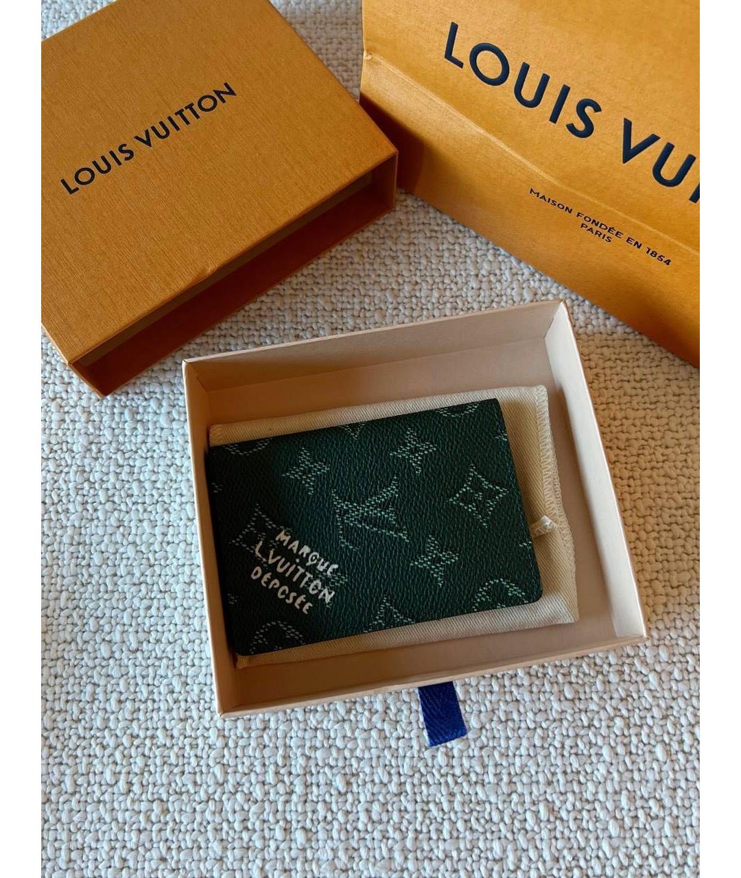 LOUIS VUITTON Коричневый кожаный кардхолдер, фото 2